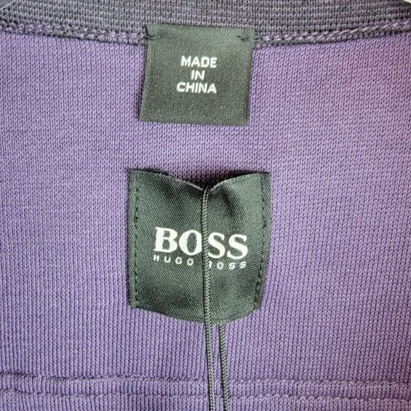 Hugo Boss Sidney Purple Black Quarter Zip Long Sleeves Pullover Sweatshirt M - Picture 11 of 16